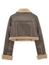 'Josselyn' Faux Fur Cropped Leather Jacket - Celes Fashion